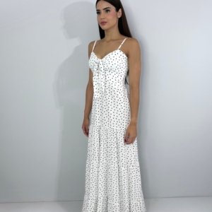 Vestido Camila - Poá Fundo Branco - Image 4