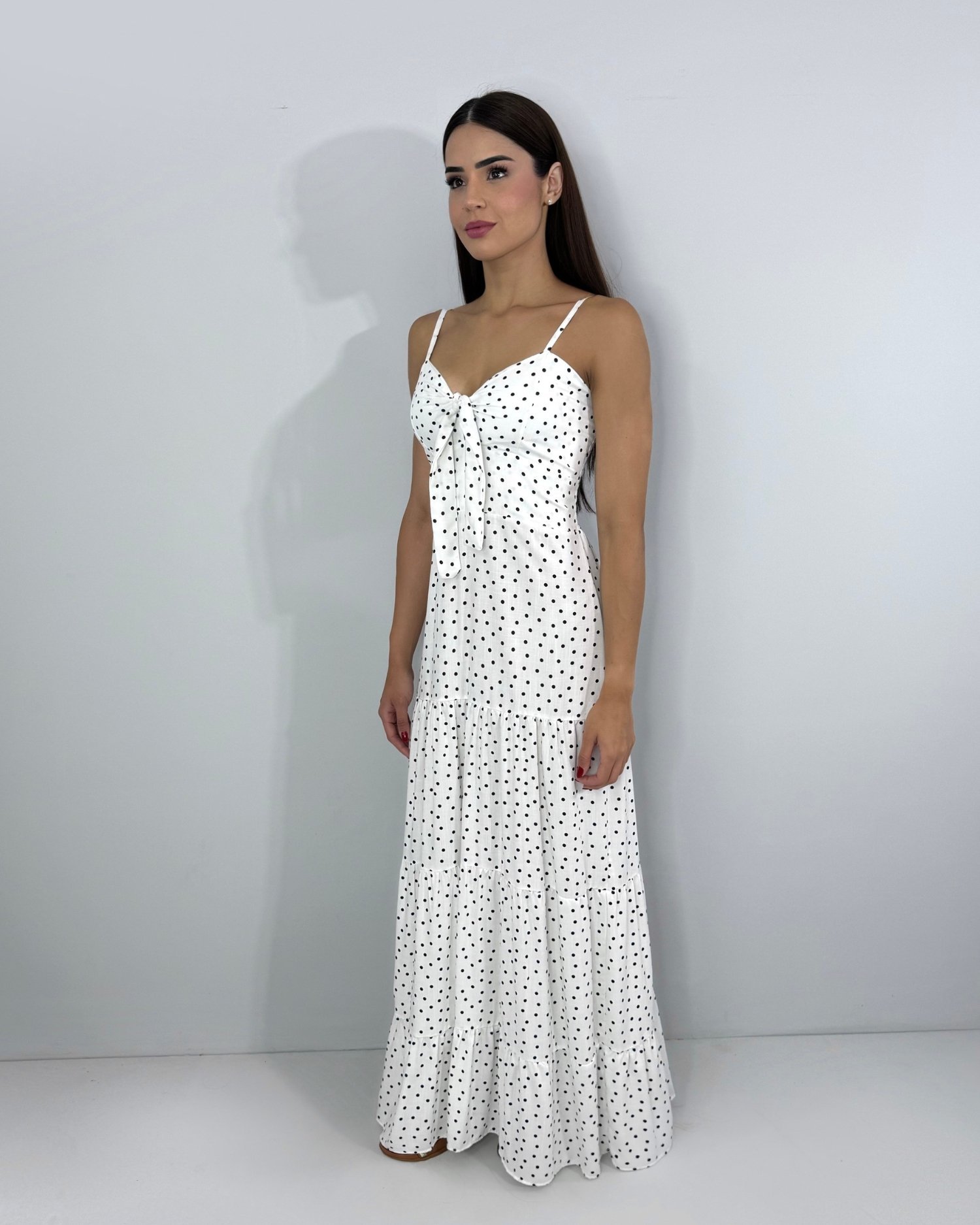 Vestido Camila - Poá Fundo Branco - Image 4