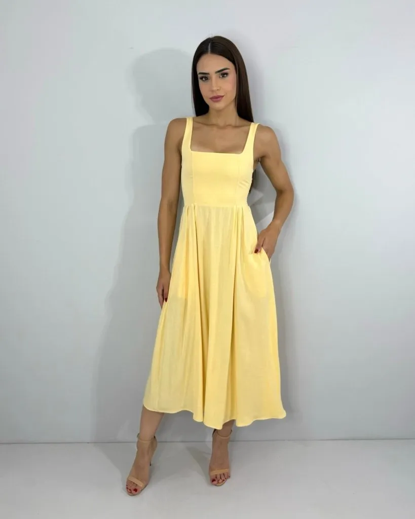 Vestido Samanta - Amarelo Claro, foto 4