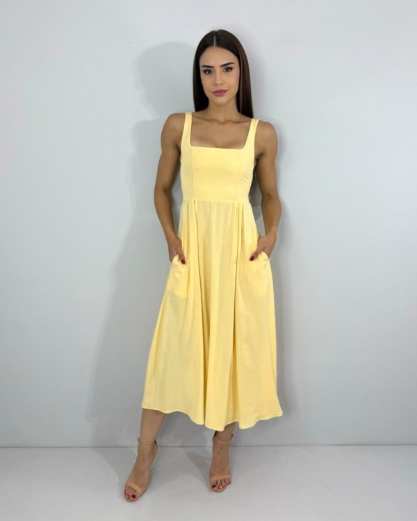 Vestido Samanta - Amarelo Claro