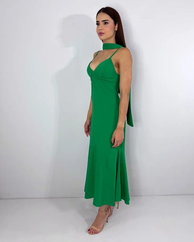 Vestido Carmem - Verde Bandeira