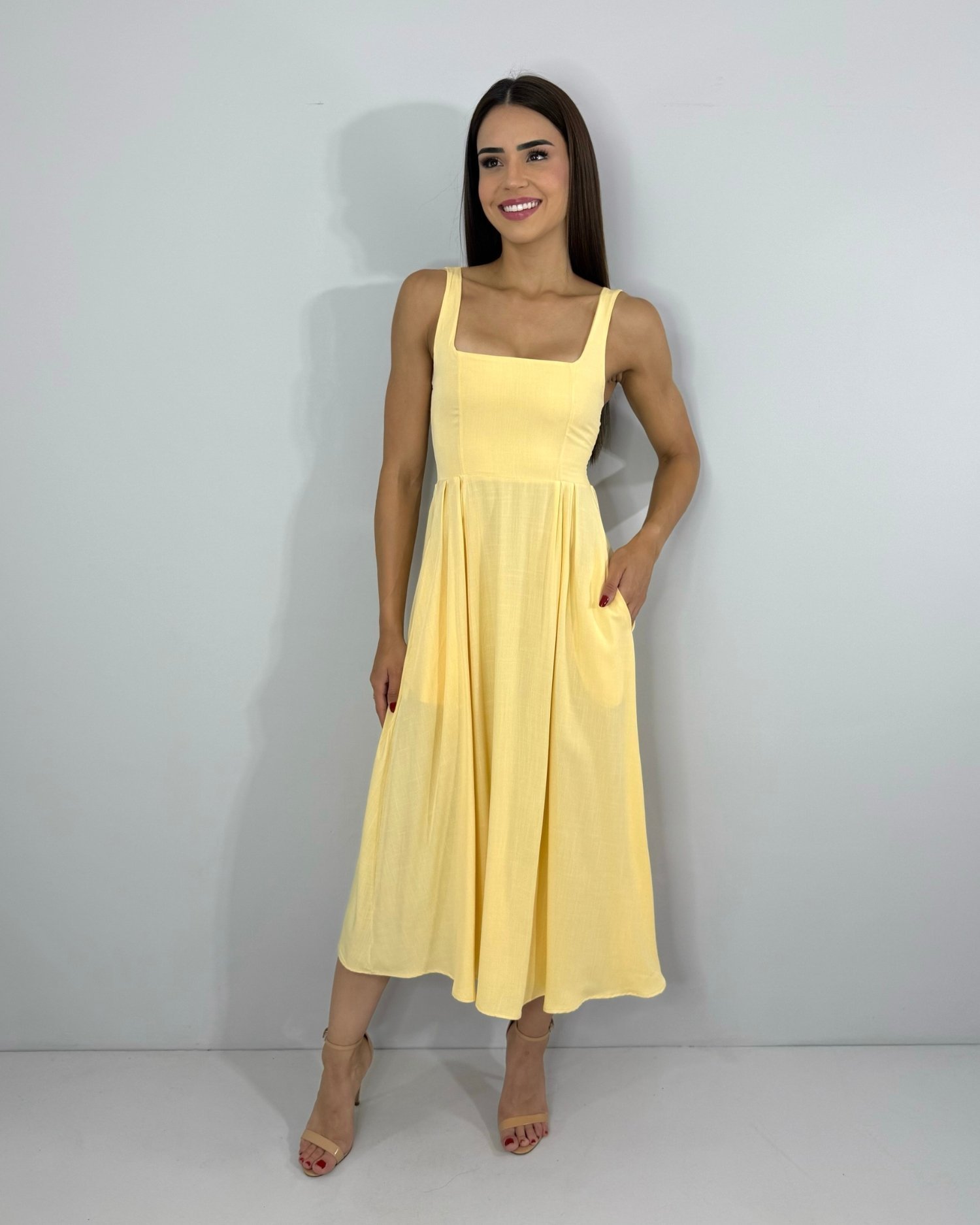 Vestido Samanta - Amarelo Claro - Image 1