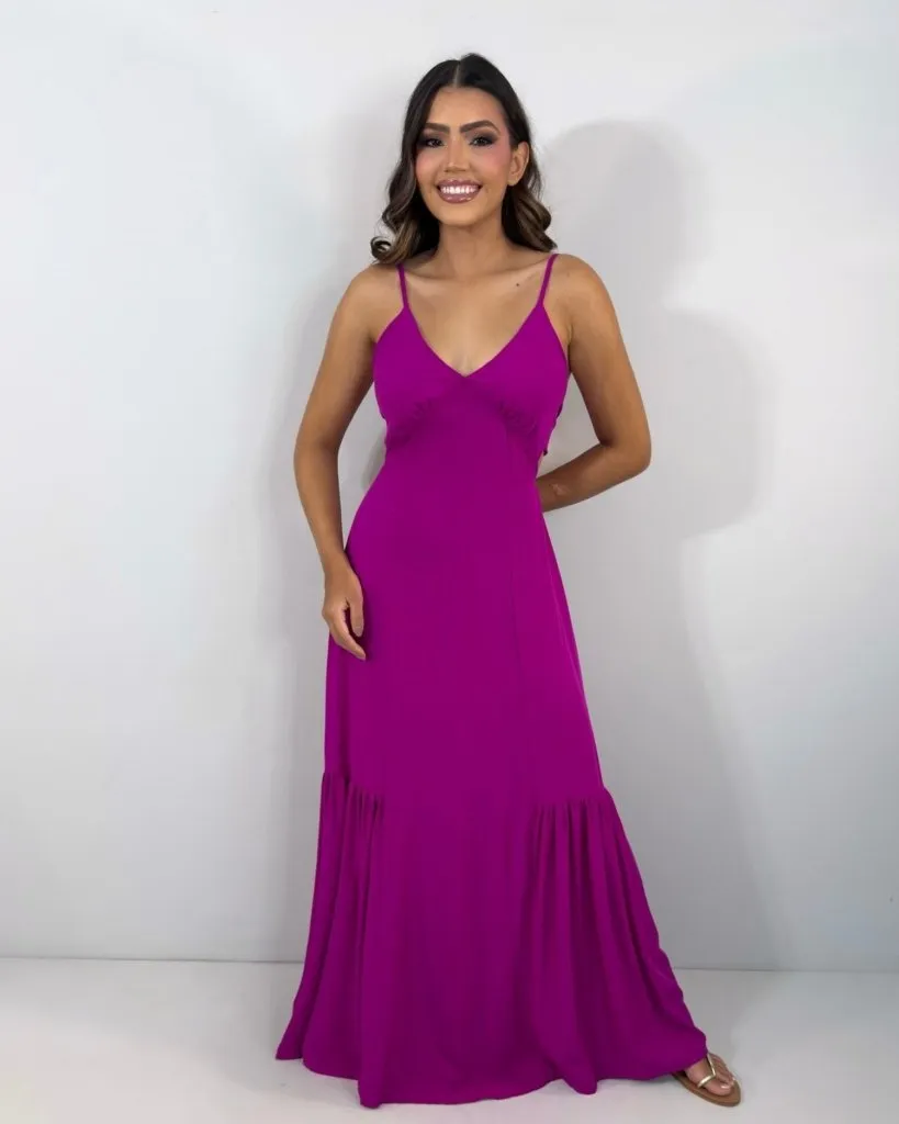 Vestido Poliana - Fúcsia