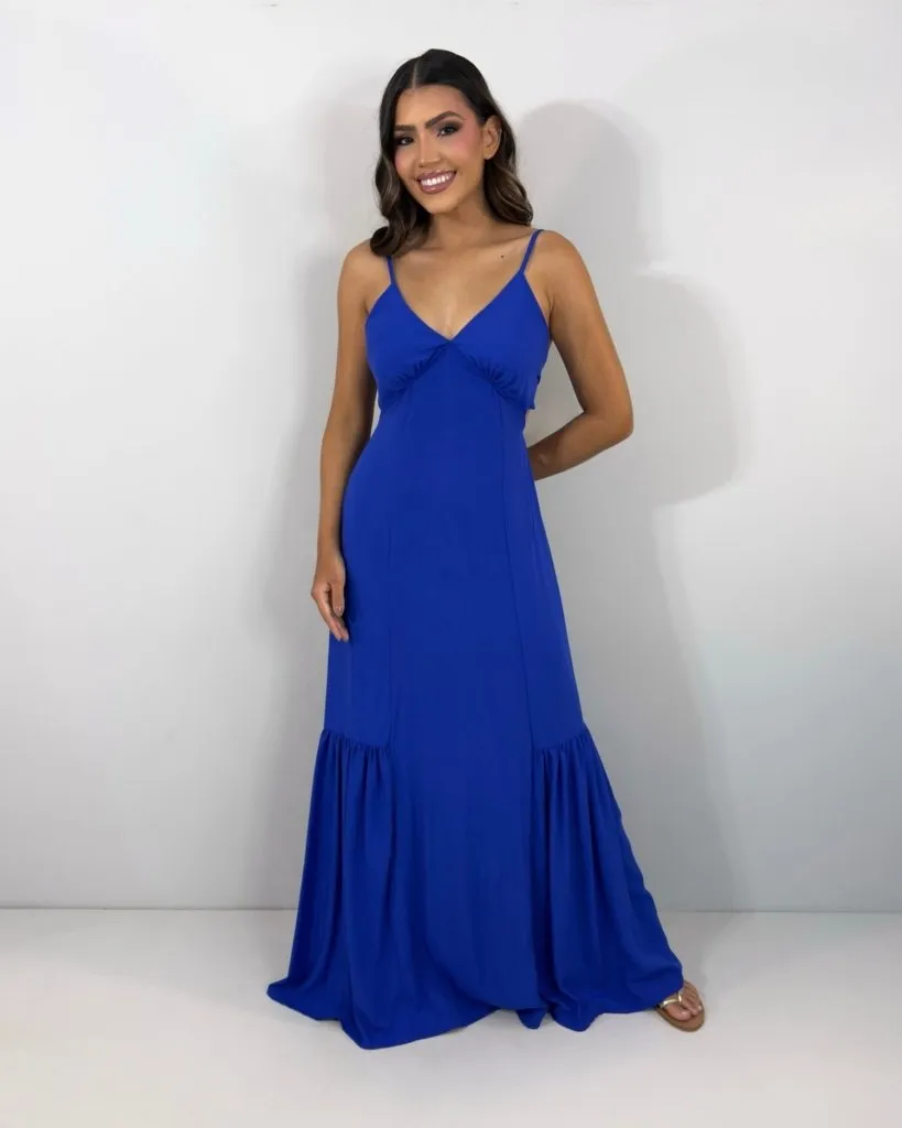 Vestido Poliana - Azul Royal