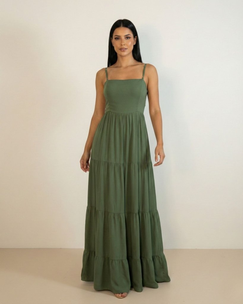 Vestido Miriam - Verde Militar