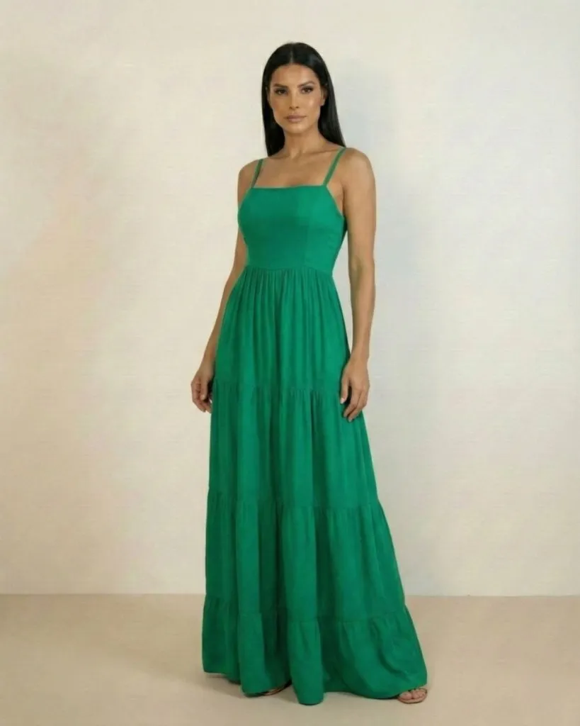 Vestido Miriam - Verde Bandeira