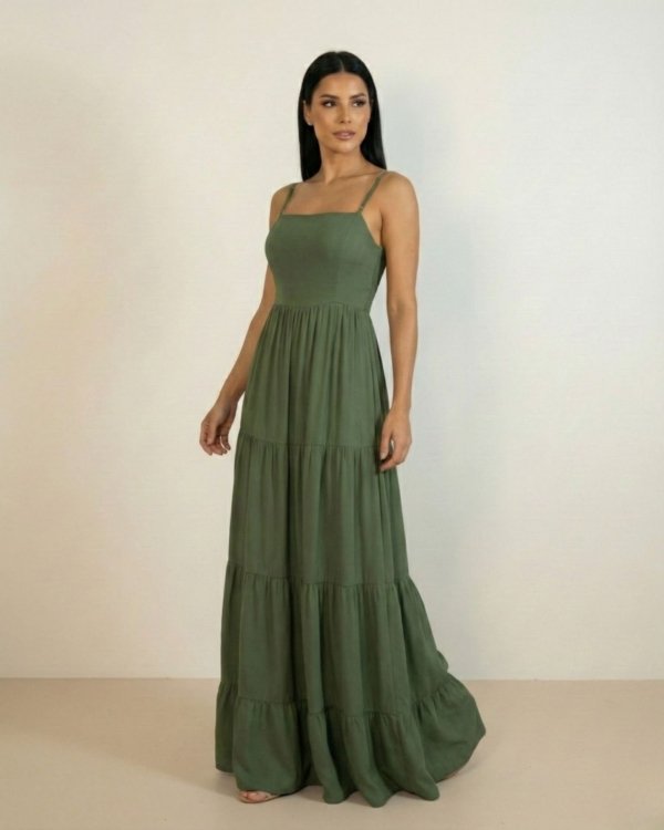 Vestido Miriam - Verde Militar
