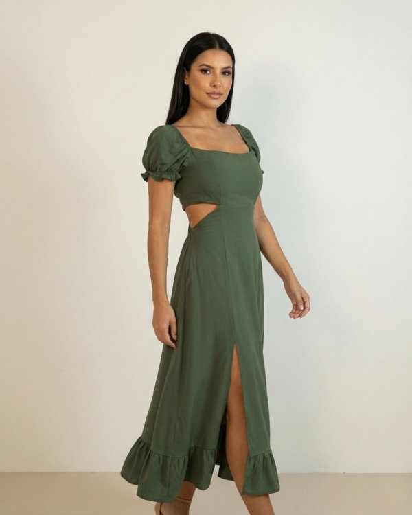 Vestido Jasmin - Verde Militar