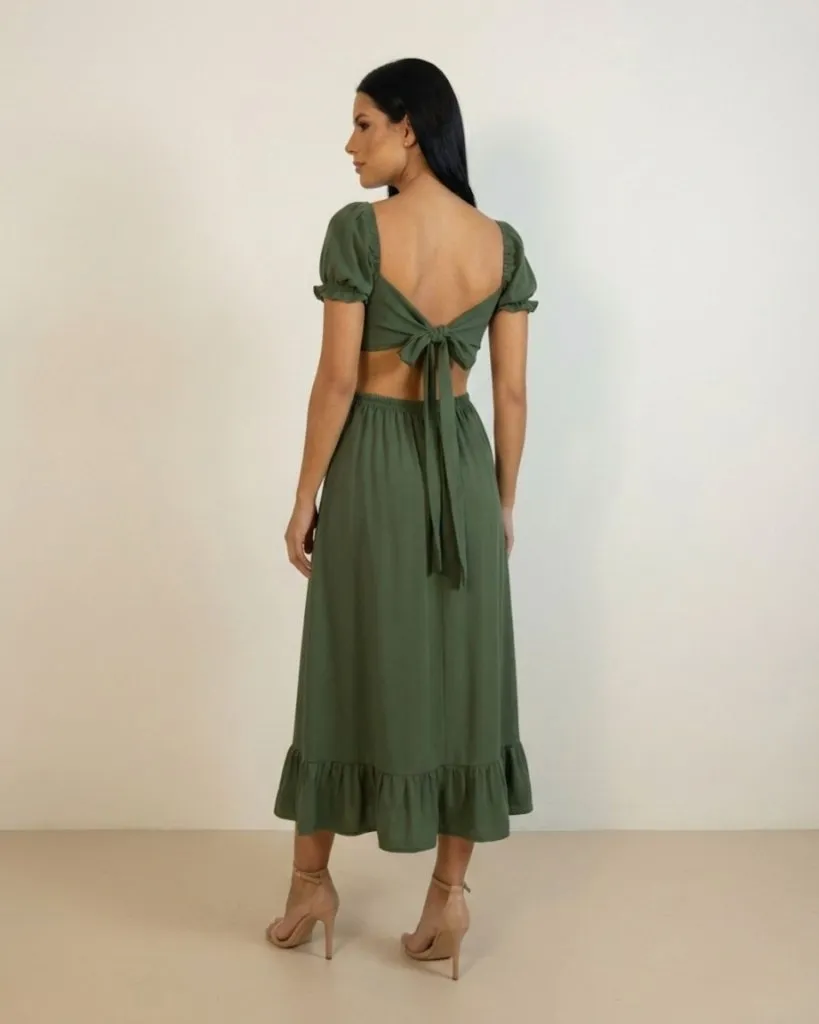Vestido Jasmin - Verde Militar