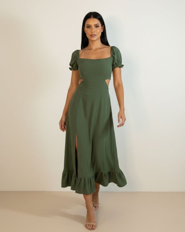 Vestido Jasmin - Verde Militar