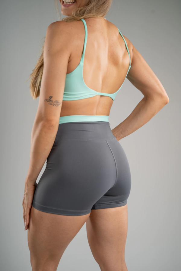 Short Cinza Com Verde Água