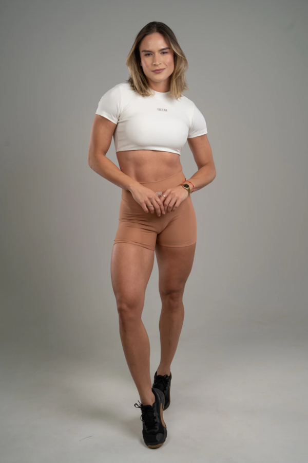 Cropped Manga Curta Off White