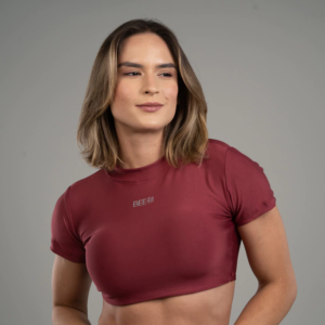 Cropped Manga Curta Vinho - Image 2