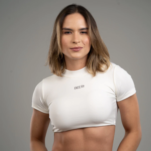 Cropped Manga Curta Off White - Image 3