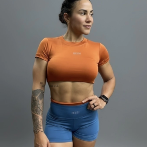 Cropped Manga Curta Terra Cota - Image 1