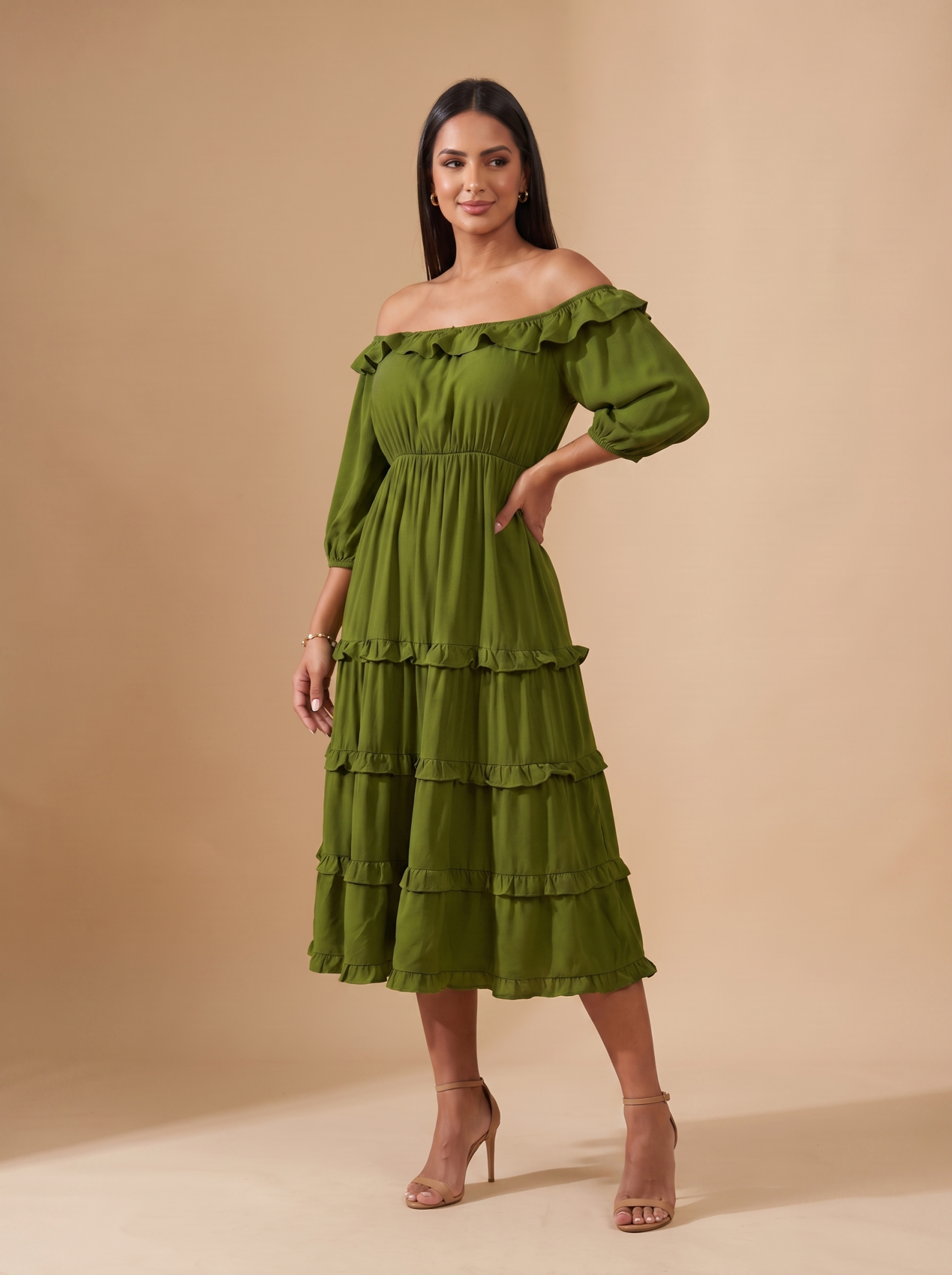 Vestido Angélica - Verde Militar