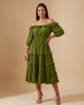 Vestido Angélica – Verde Militar