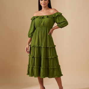 Vestido Angélica - Verde Militar