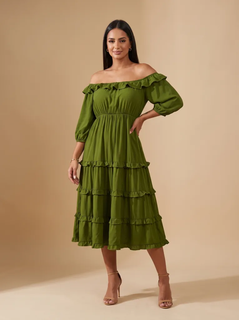 Vestido Angélica - Verde Militar