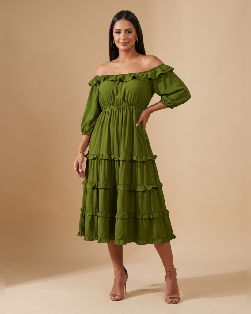 Vestido Angélica - Verde Militar
