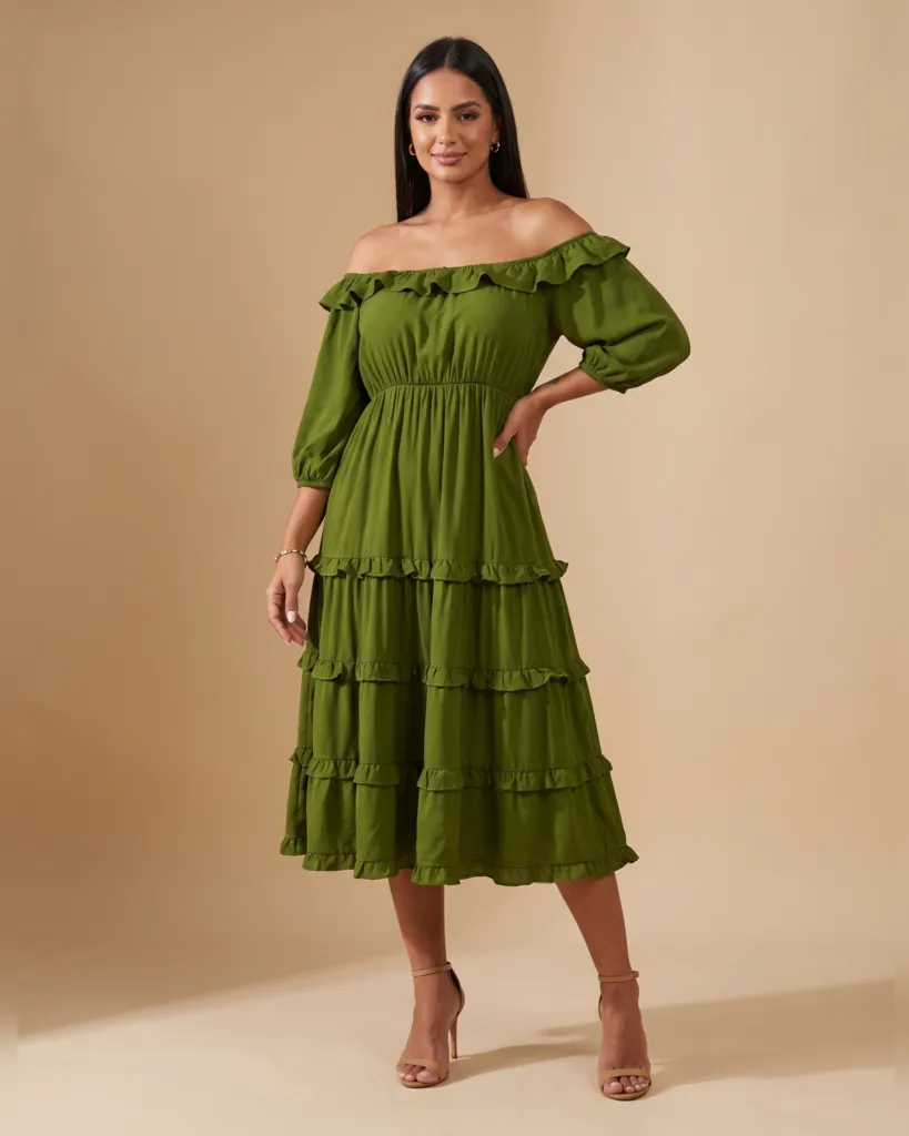 Vestido Angélica - Verde Militar