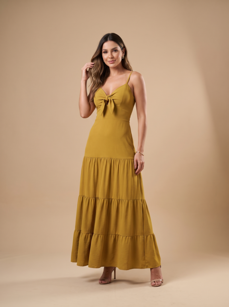 Vestido Camila - Amarelo Queimado