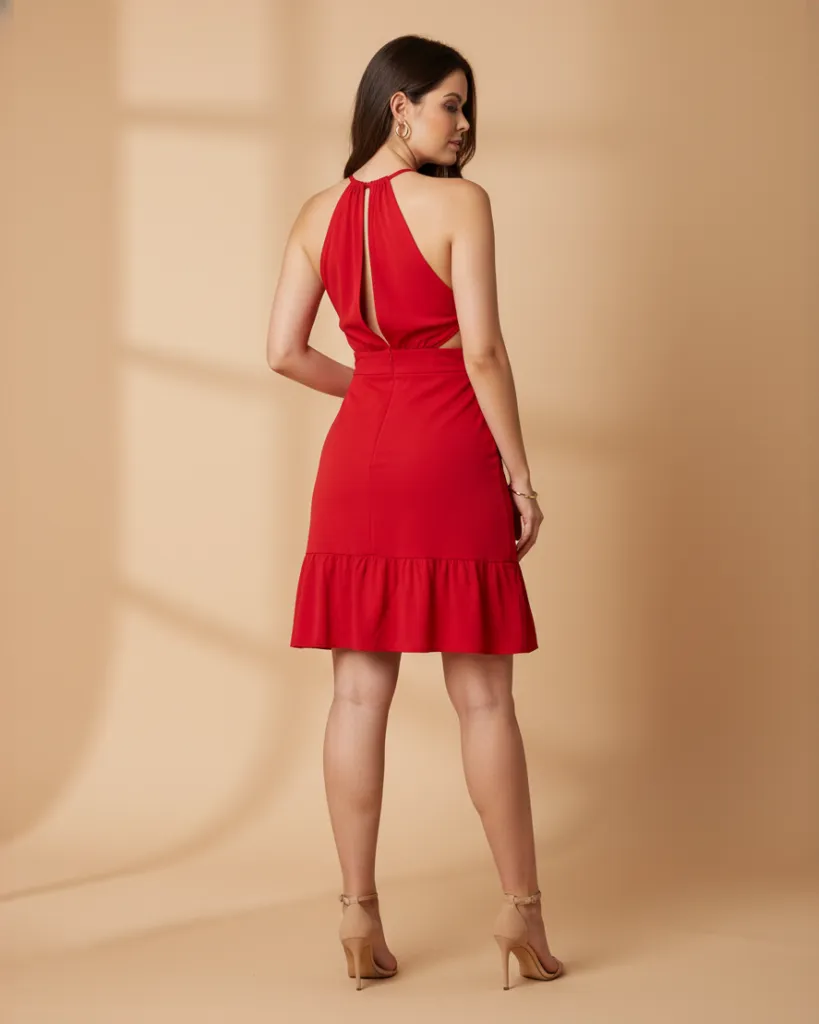 Vestido Estefane Curto - Vermelho