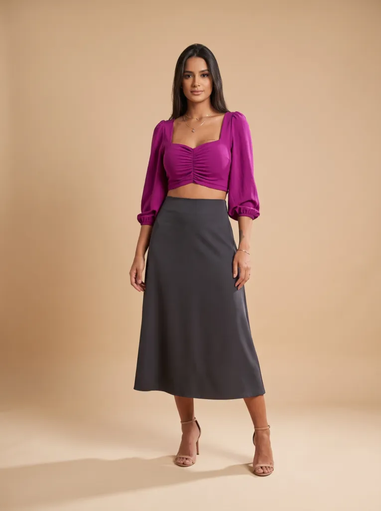 Cropped Olga em Duna - Roxo