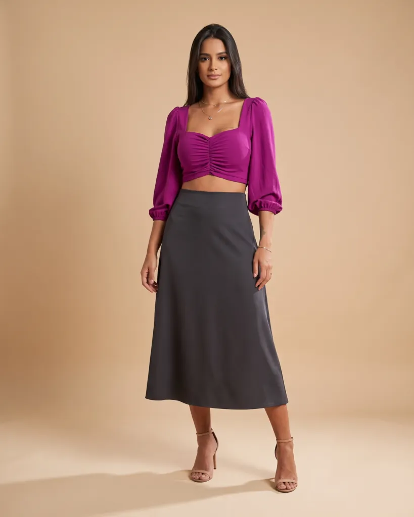 Cropped Olga em Duna - Roxo