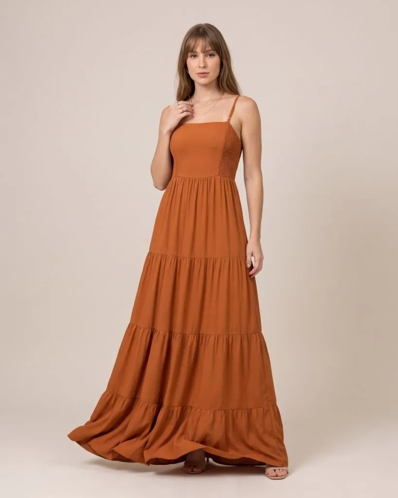 Vestido Miriam - Caramelo