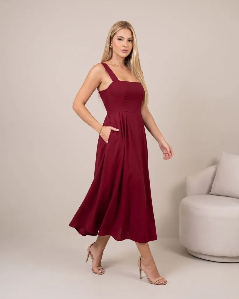 Vestido Samanta - Marsala