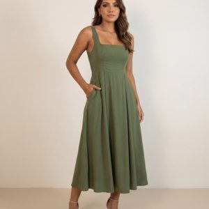 Vestido Samanta - Verde Militar