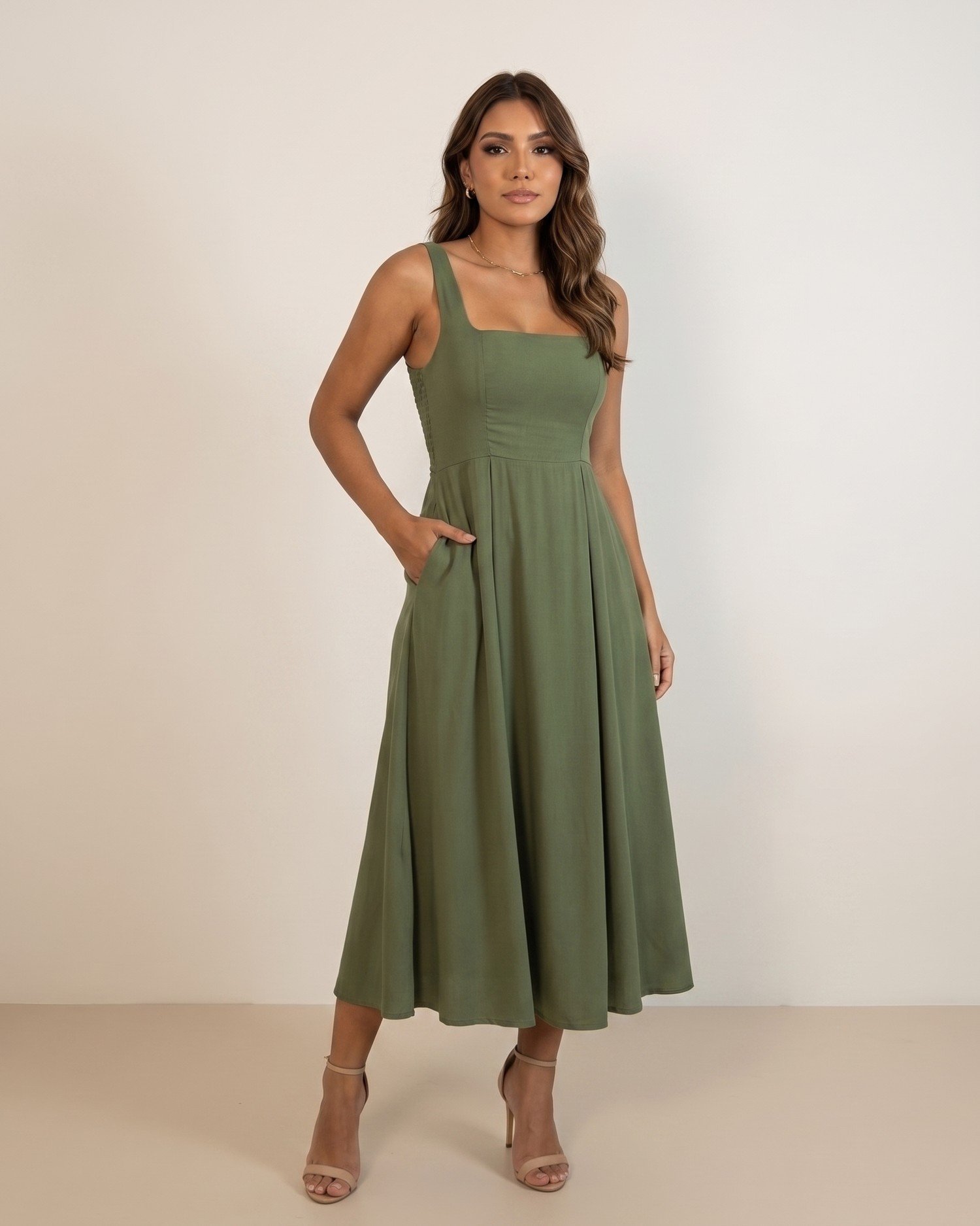 Vestido Samanta – Verde Militar