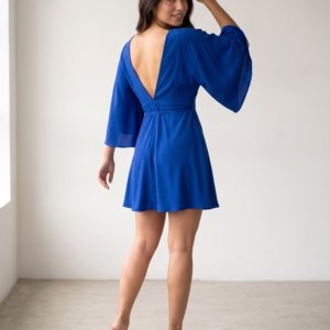 Vestido Aimê Azul Royal costas