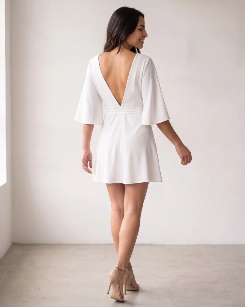 Vestido Aimê Branco costas
