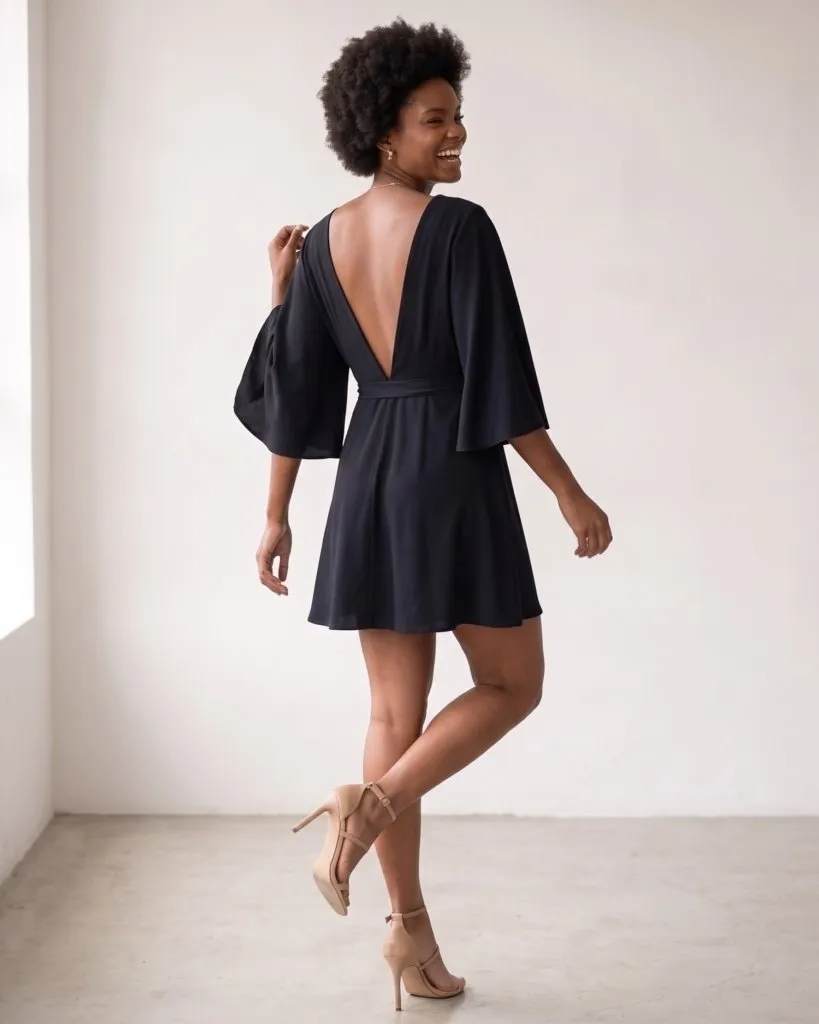 Vestido Aimê Preto costas