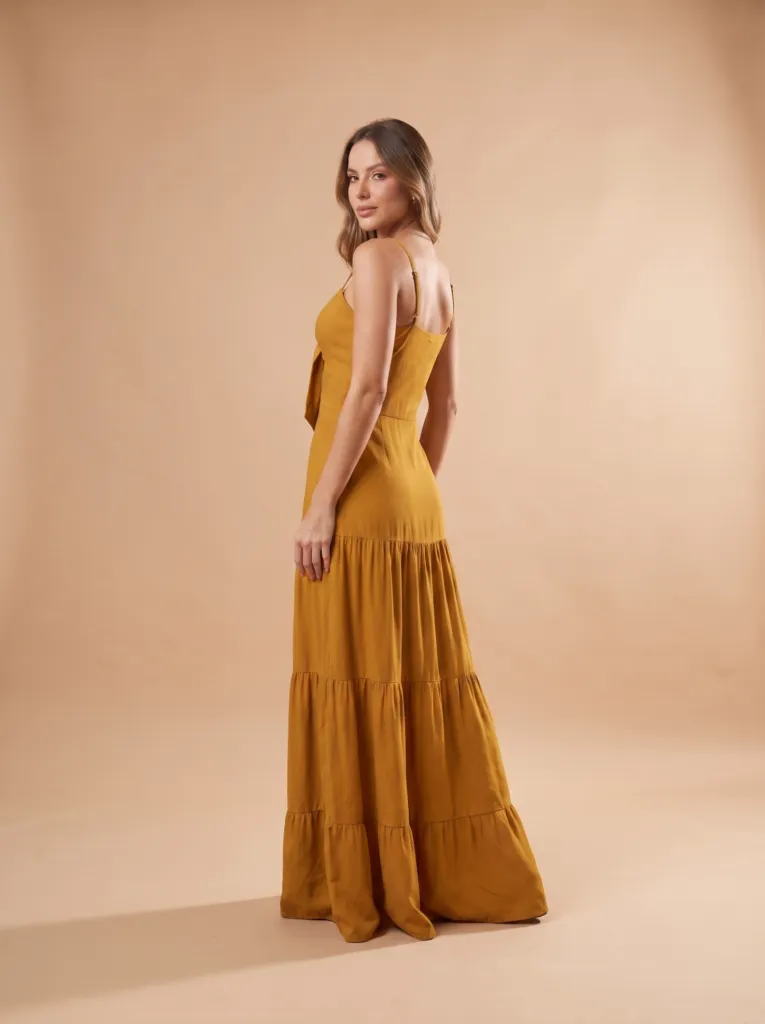 Vestido Camila - Amarelo Queimado