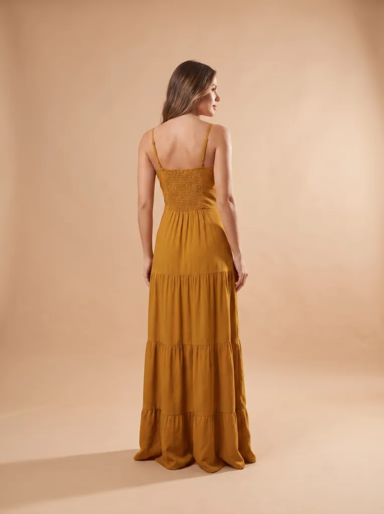 Vestido Camila - Amarelo Queimado