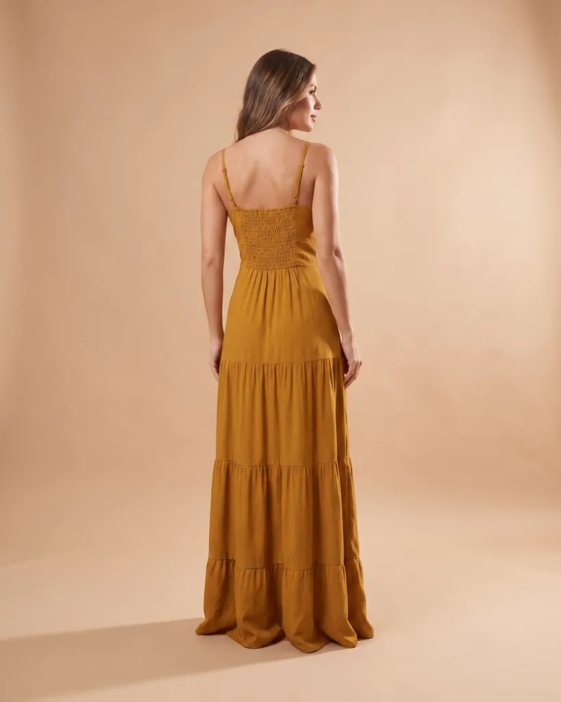 Vestido Camila - Amarelo Queimado, foto 3