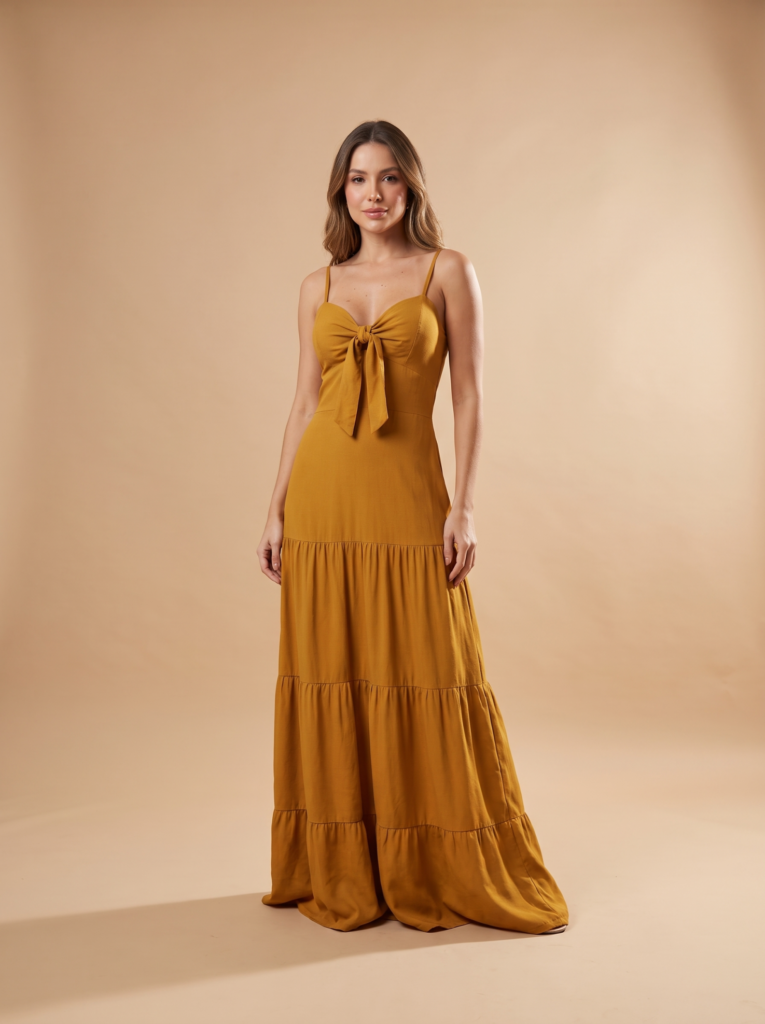 Vestido Camila - Amarelo Queimado