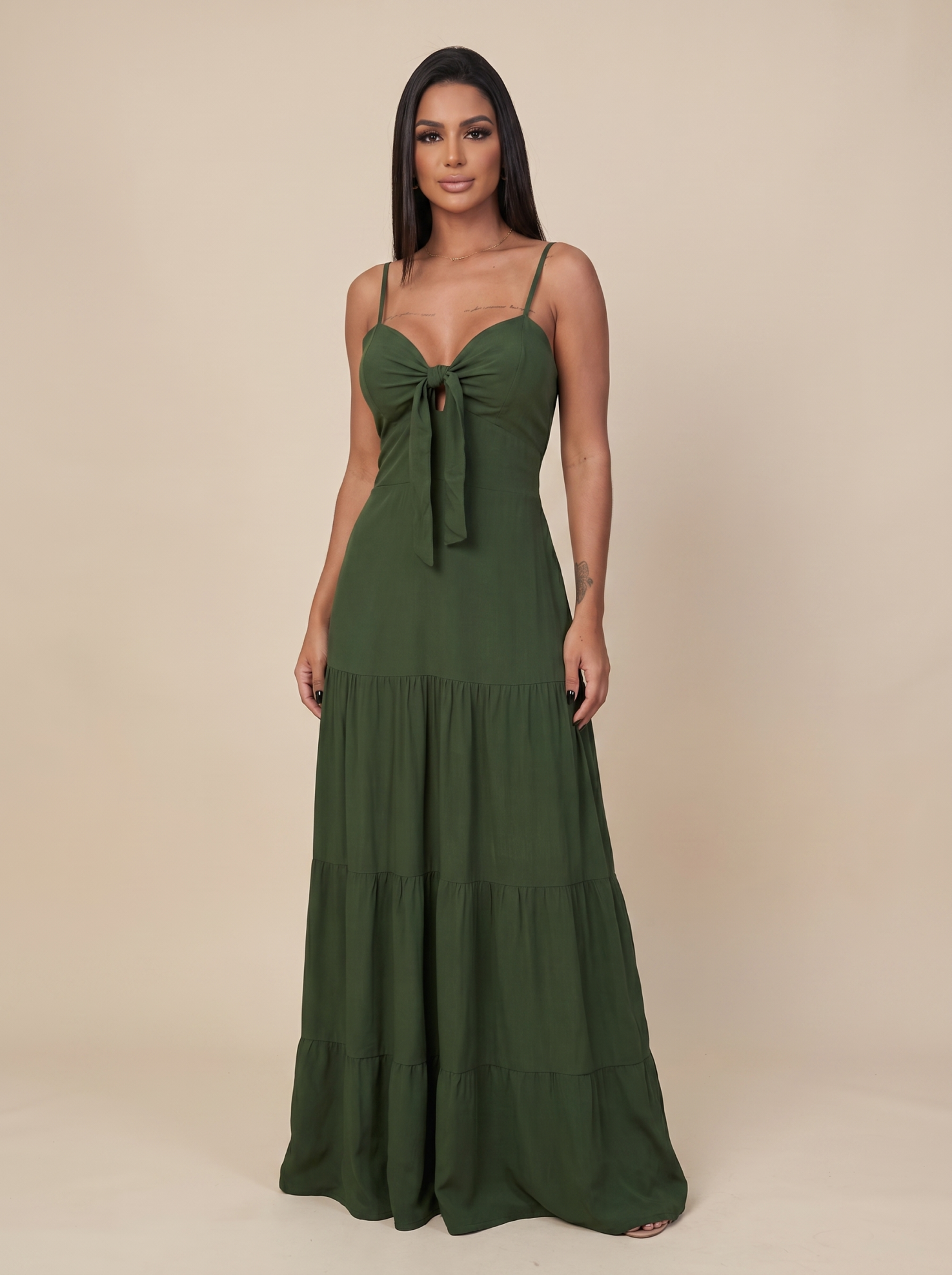 Vestido Camila - Verde Militar - Imagem 1