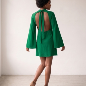 Vestido Carine Verde Bandeira costas