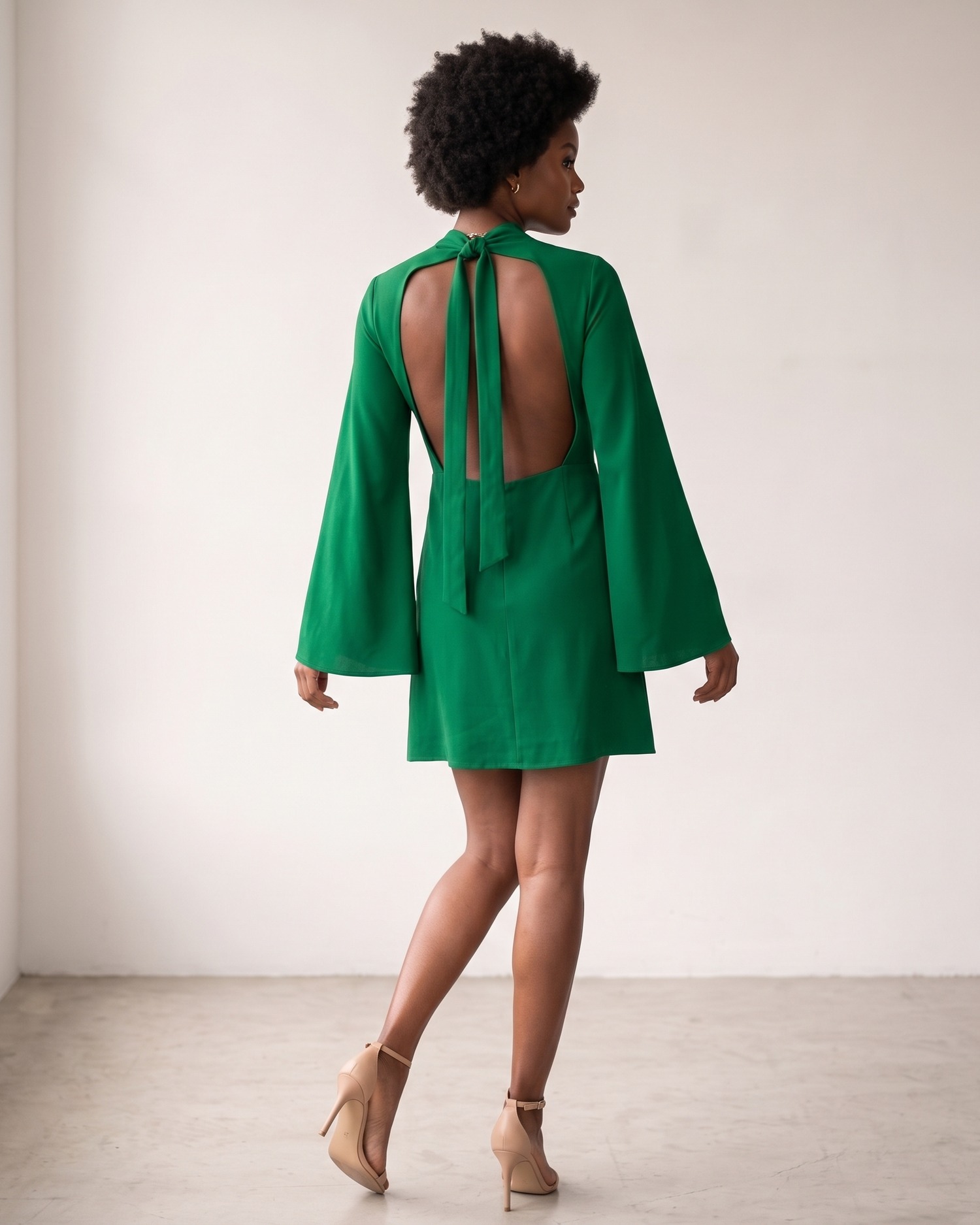 Vestido Carine Verde Bandeira costas