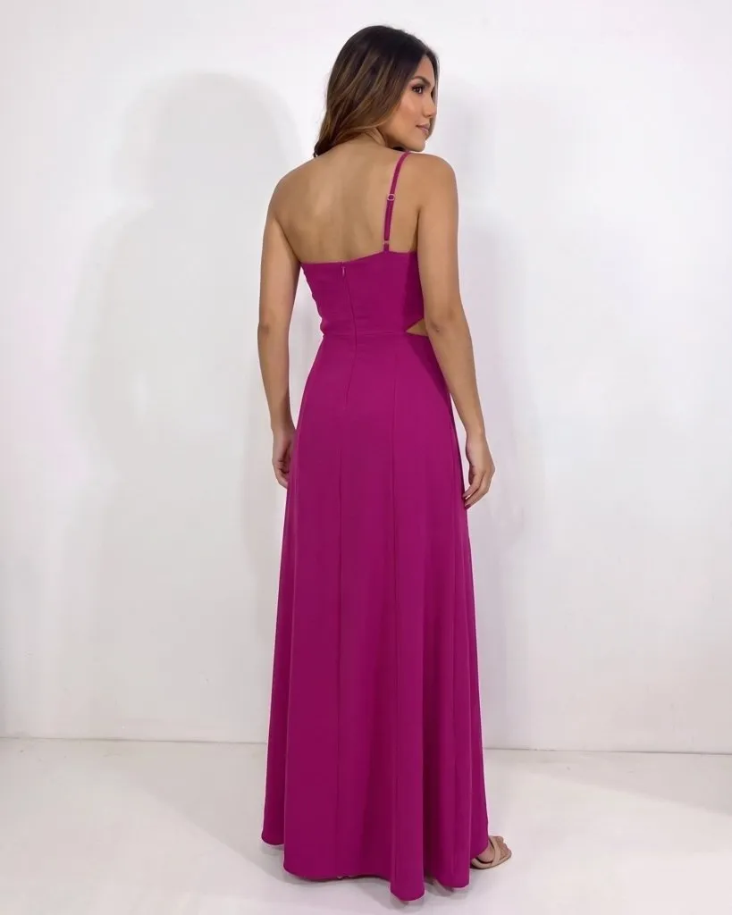 Vestido Layla Fúcsia costas