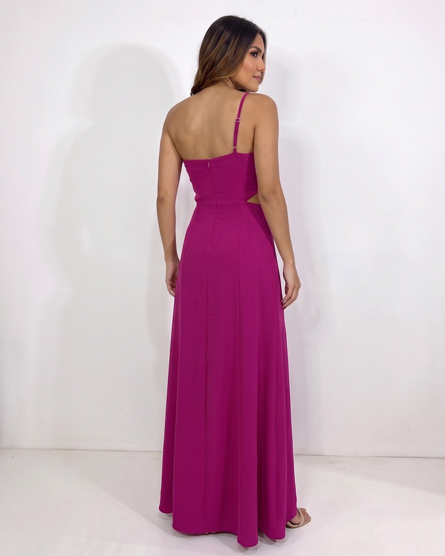 Vestido Layla Fúcsia costas