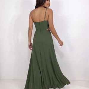 Vestido Layla Verde Militar costas