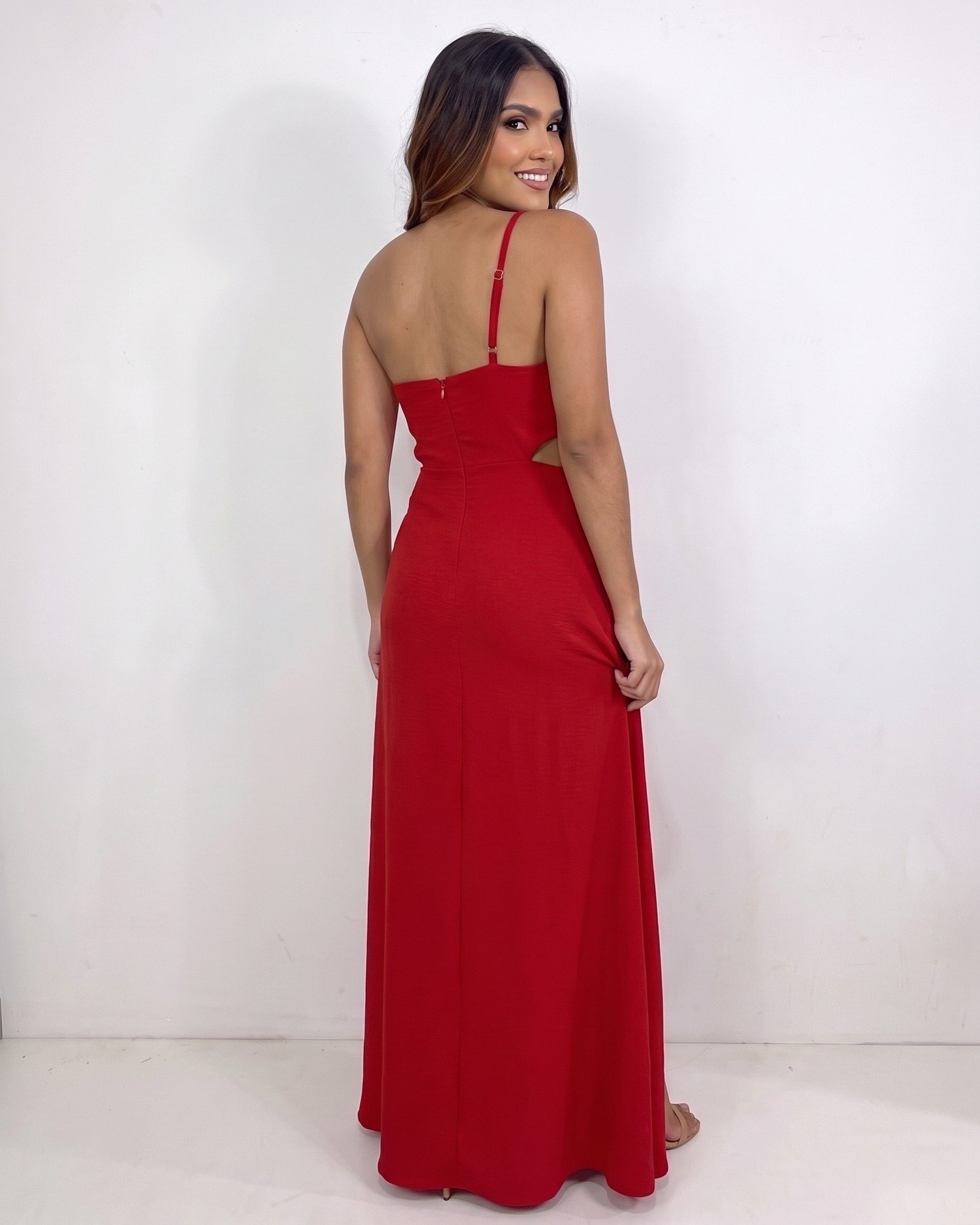 Vestido Layla Vermelho costas